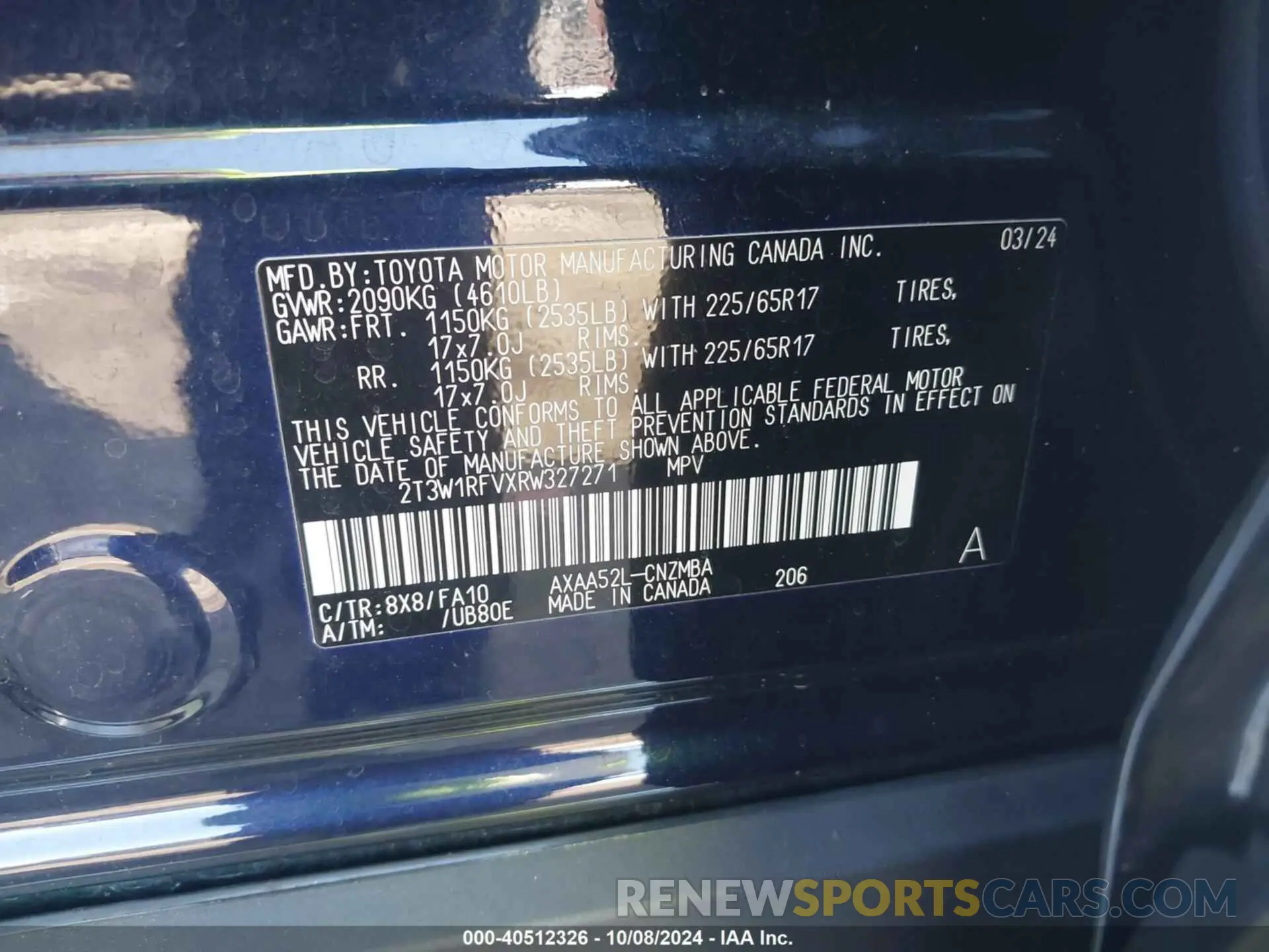 9 Фотография поврежденного автомобиля 2T3W1RFVXRW327271 TOYOTA RAV4 2024
