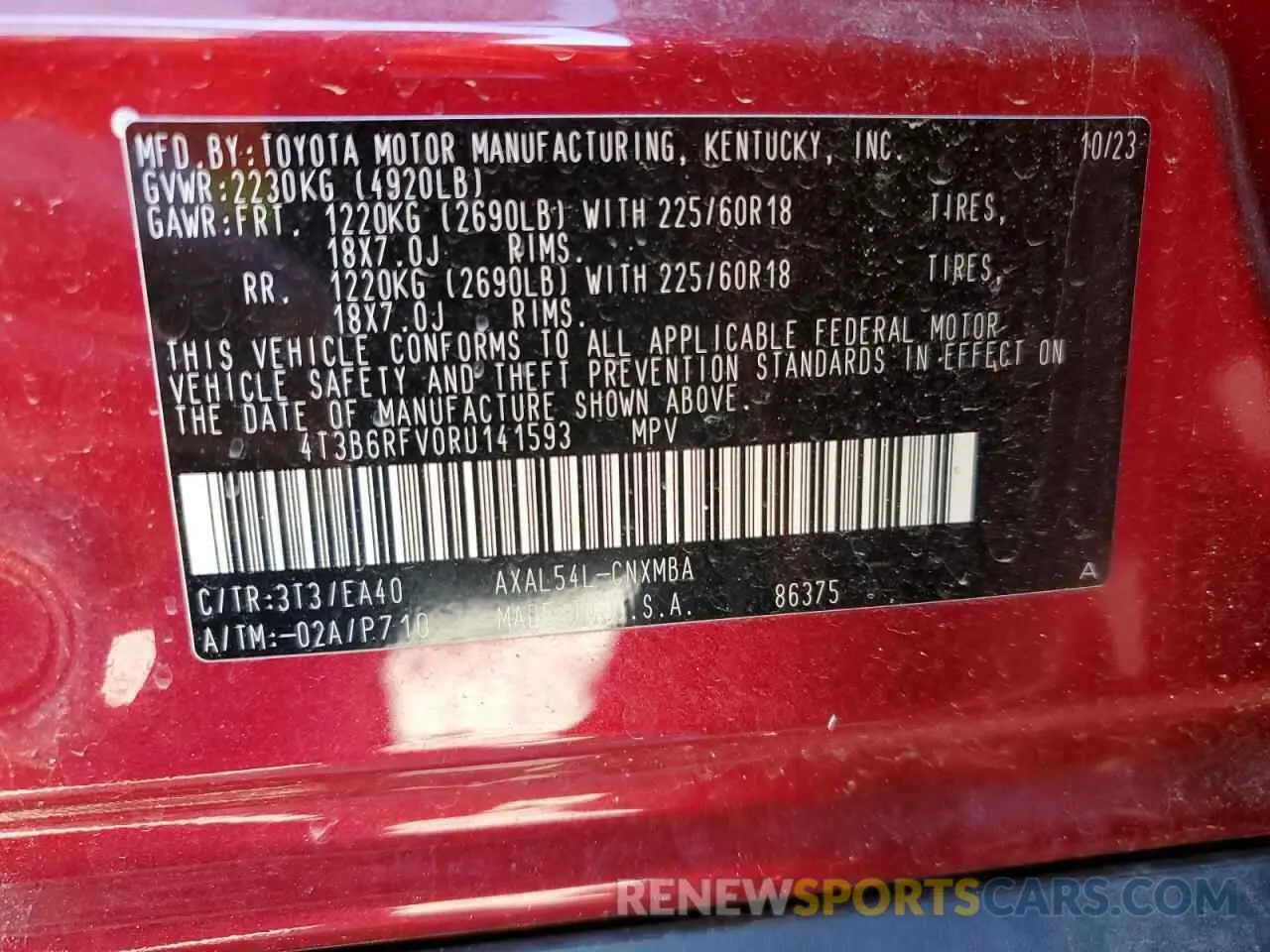 15 Photograph of a damaged car 4T3B6RFV0RU141593 TOYOTA RAV4 2024