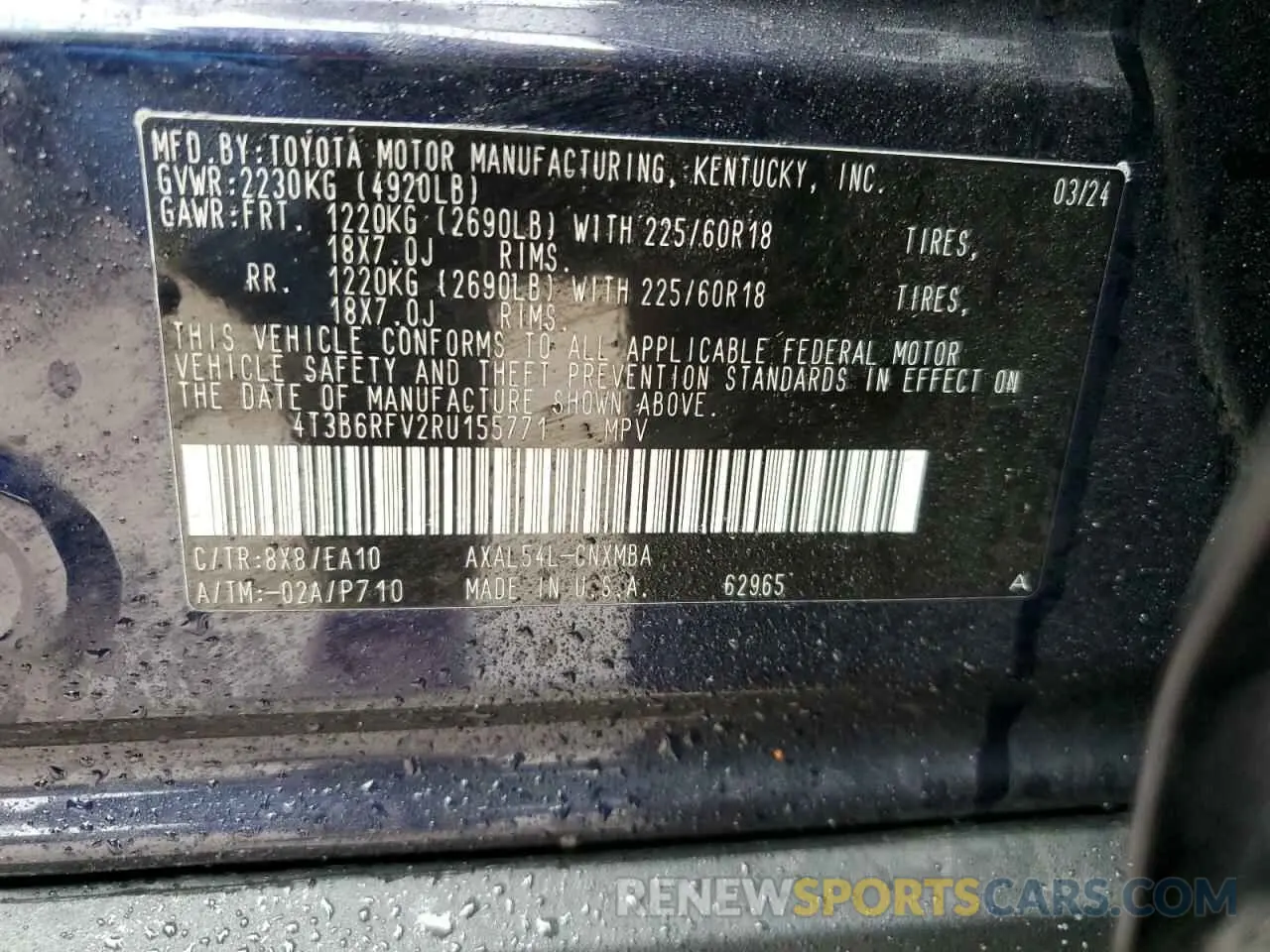 13 Фотография поврежденного автомобиля 4T3B6RFV2RU155771 TOYOTA RAV4 2024