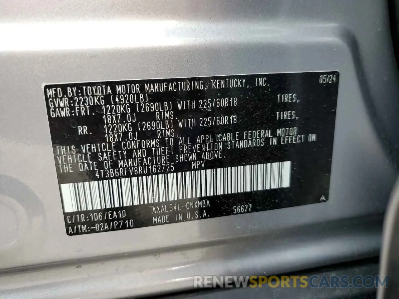 14 Photograph of a damaged car 4T3B6RFV8RU162725 TOYOTA RAV4 2024