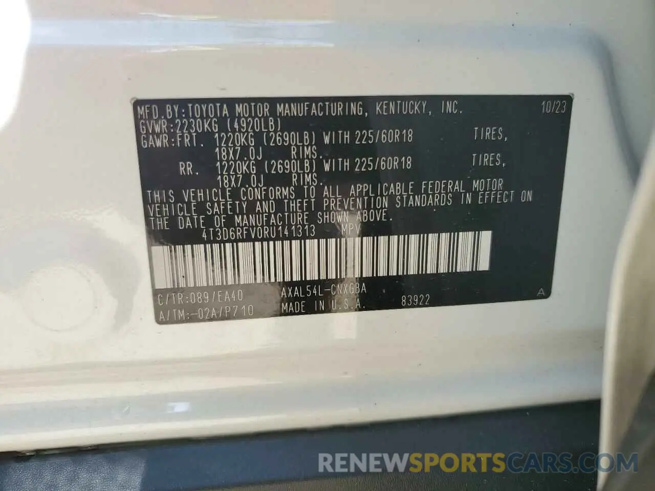 14 Фотография поврежденного автомобиля 4T3D6RFV0RU141313 TOYOTA RAV4 2024