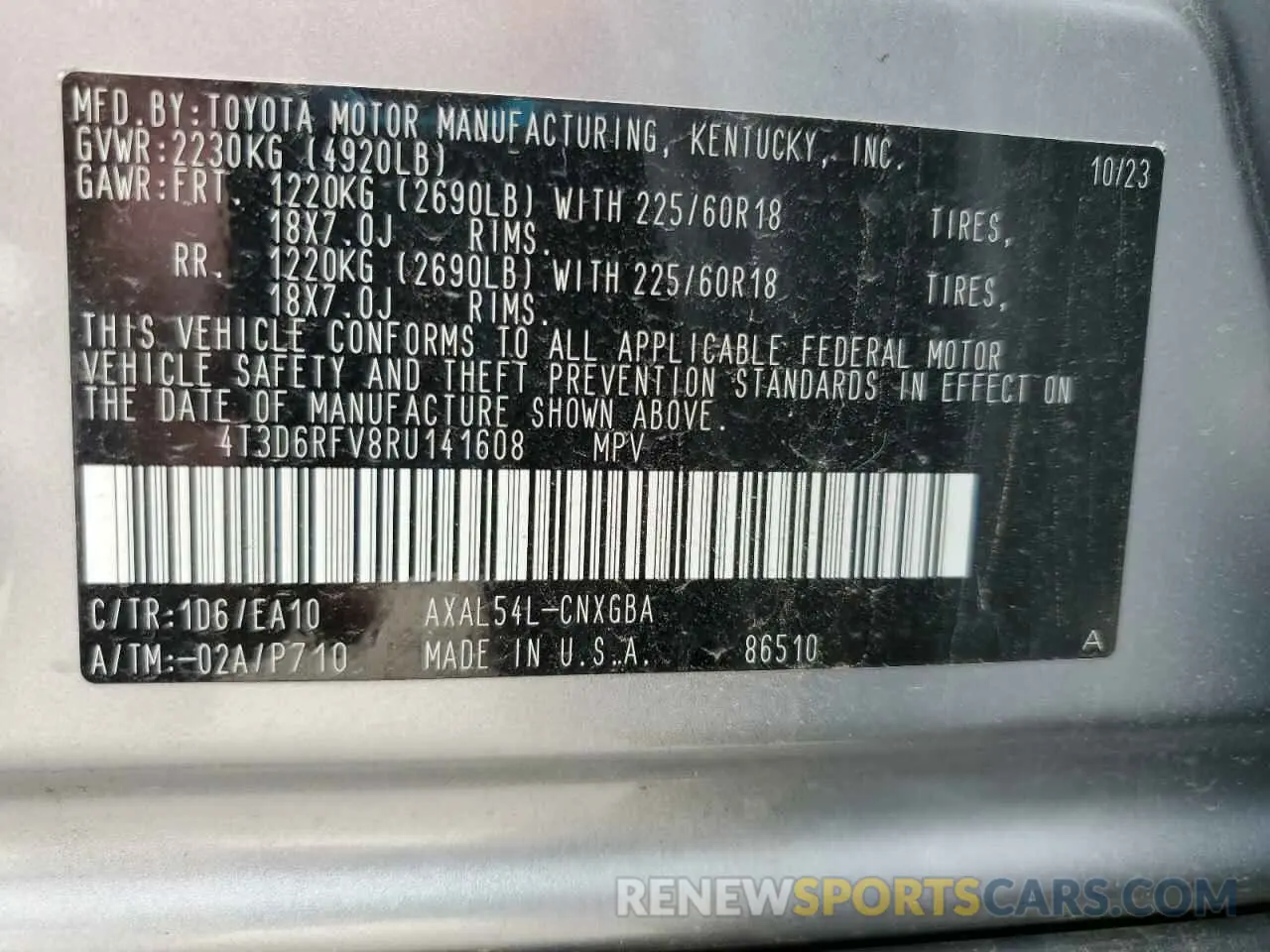 13 Фотография поврежденного автомобиля 4T3D6RFV8RU141608 TOYOTA RAV4 2024