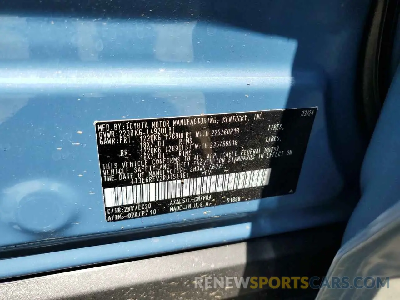 13 Фотография поврежденного автомобиля 4T3E6RFV2RU154181 TOYOTA RAV4 2024