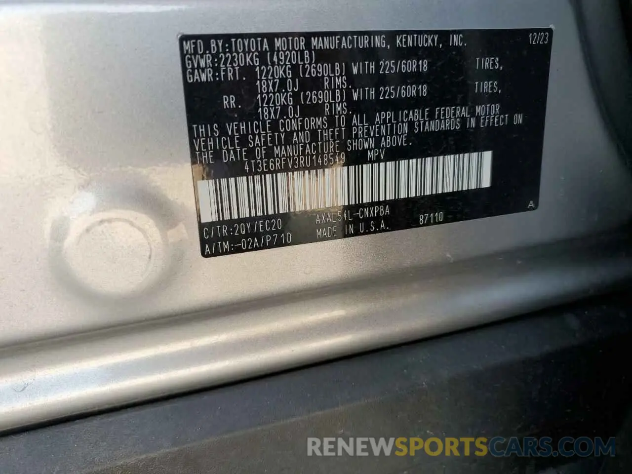 14 Фотография поврежденного автомобиля 4T3E6RFV3RU148549 TOYOTA RAV4 2024