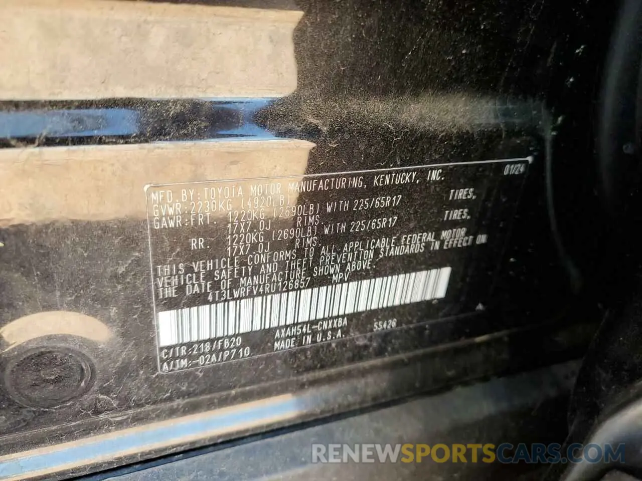 13 Photograph of a damaged car 4T3LWRFV4RU126857 TOYOTA RAV4 2024