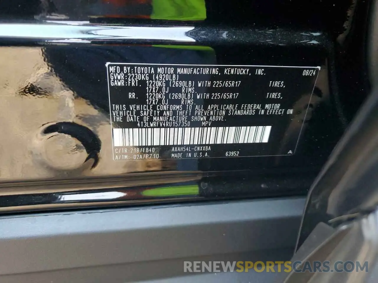 13 Photograph of a damaged car 4T3LWRFV4RU157350 TOYOTA RAV4 2024