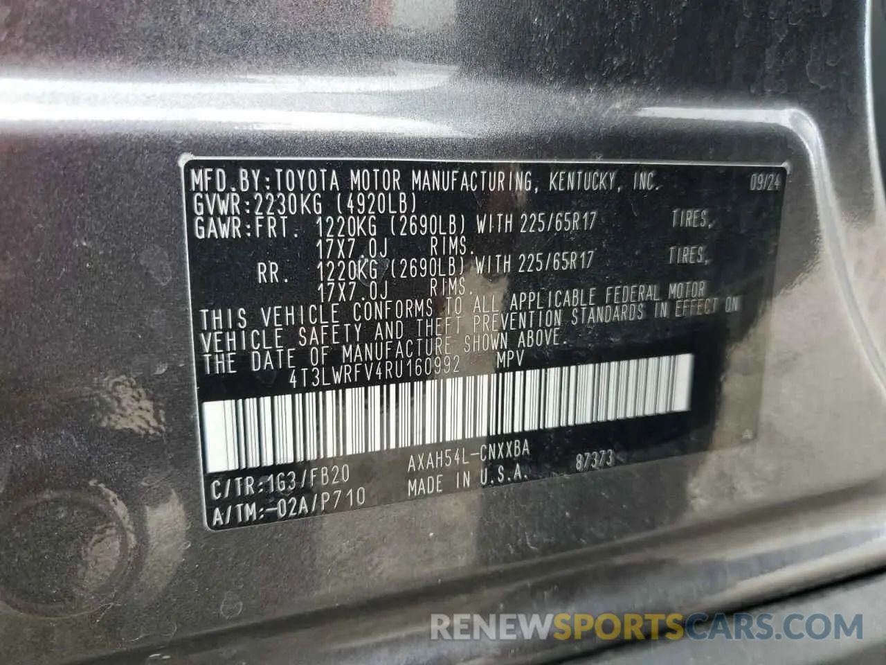 14 Фотография поврежденного автомобиля 4T3LWRFV4RU160992 TOYOTA RAV4 2024