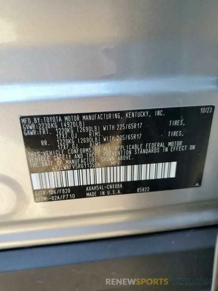 13 Фотография поврежденного автомобиля 4T3LWRFV5RU113504 TOYOTA RAV4 2024