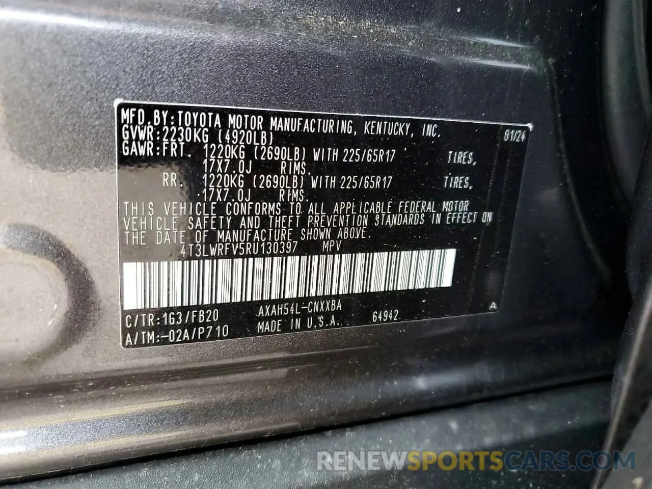 12 Photograph of a damaged car 4T3LWRFV5RU130397 TOYOTA RAV4 2024