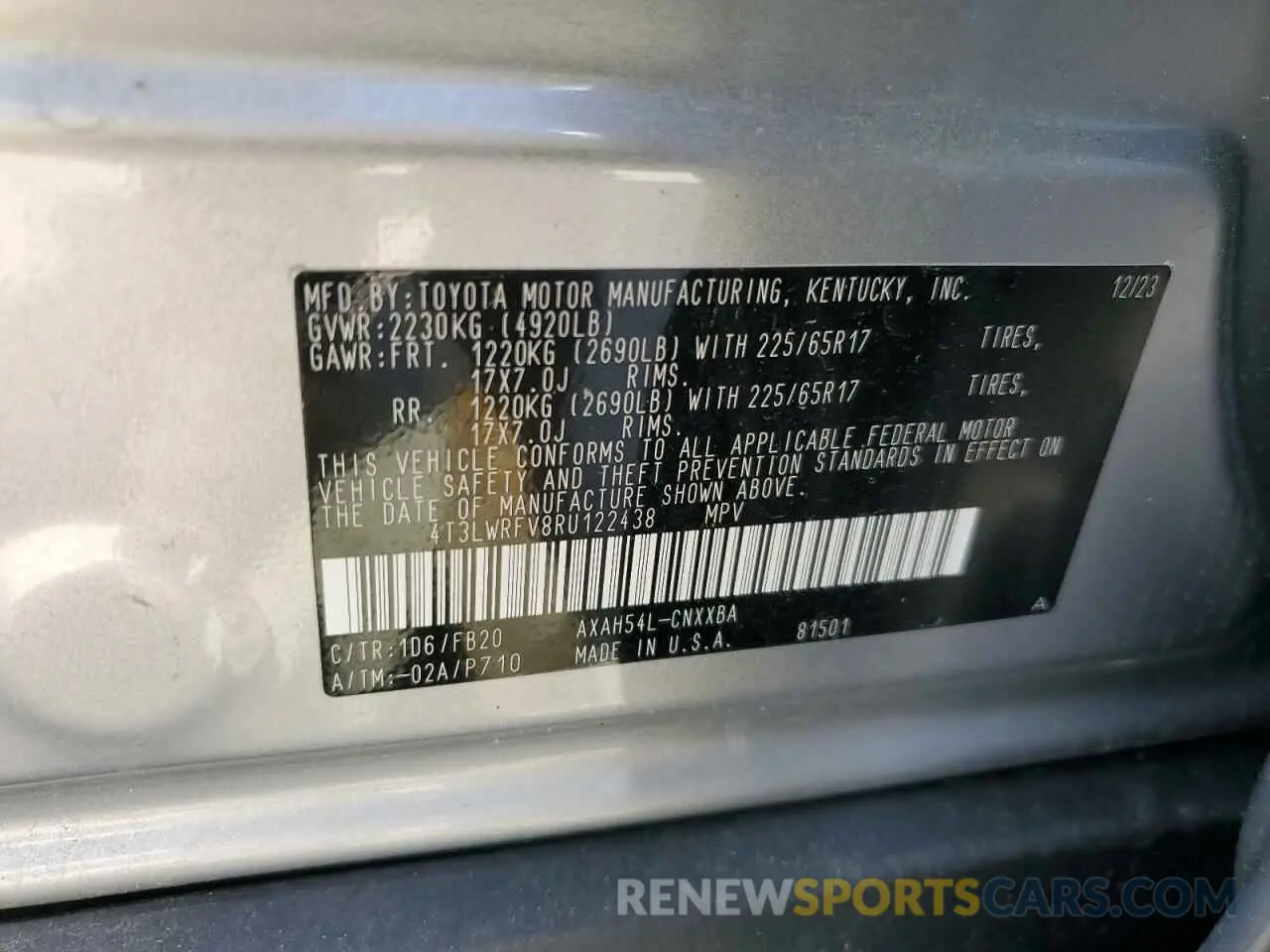 14 Фотография поврежденного автомобиля 4T3LWRFV8RU122438 TOYOTA RAV4 2024