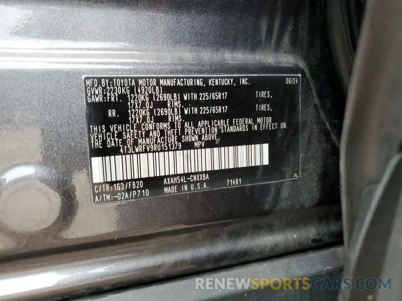 12 Photograph of a damaged car 4T3LWRFV9RU151379 TOYOTA RAV4 2024