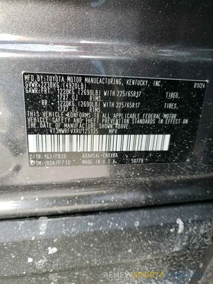 13 Photograph of a damaged car 4T3MWRFVXRU125135 TOYOTA RAV4 2024