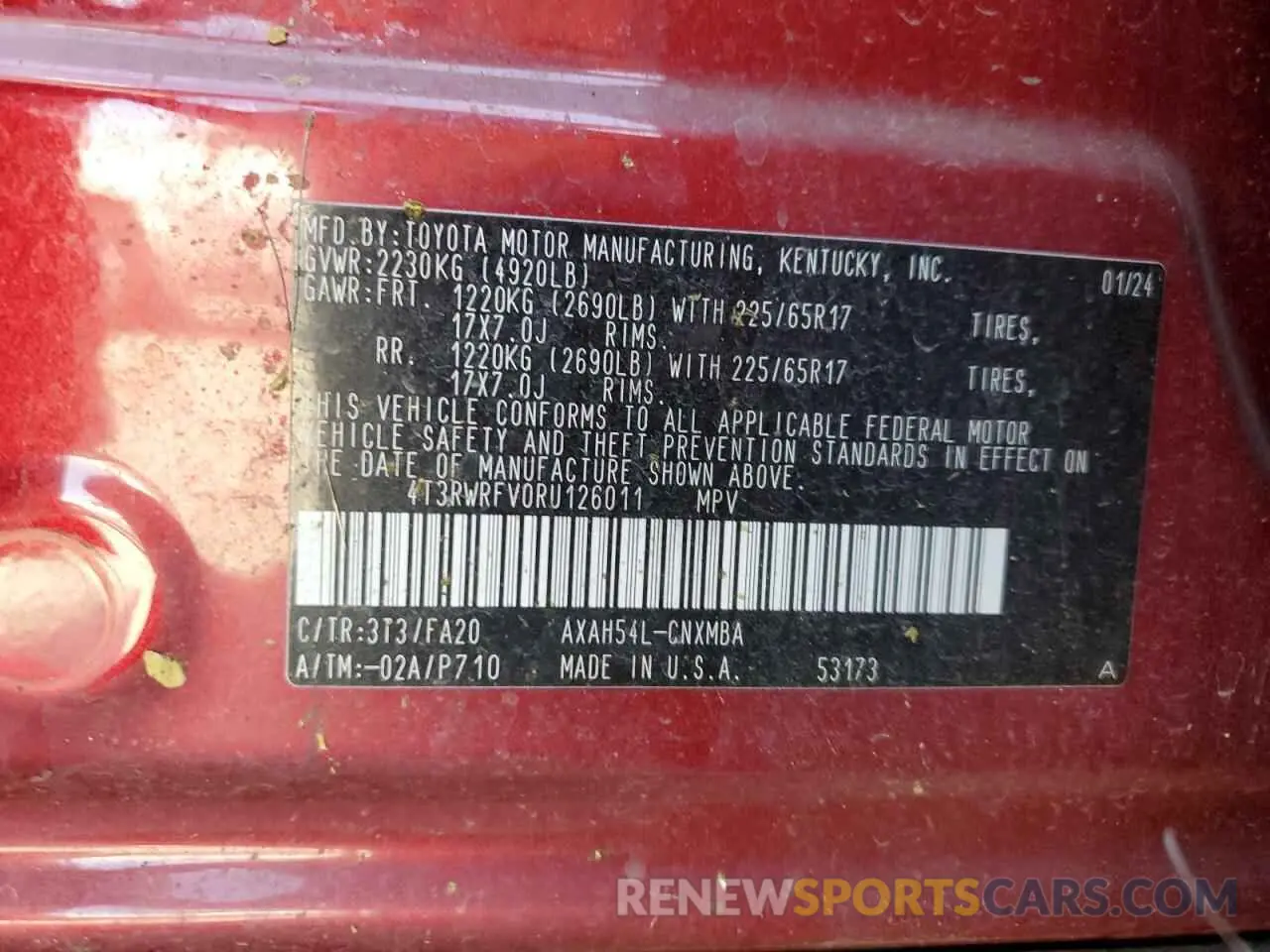 13 Photograph of a damaged car 4T3RWRFV0RU126011 TOYOTA RAV4 2024