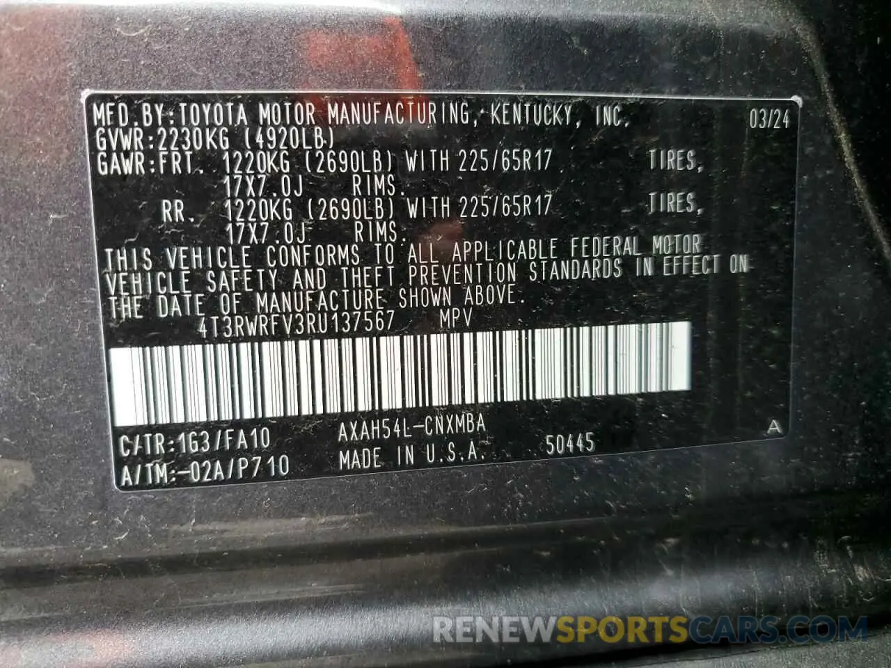 13 Photograph of a damaged car 4T3RWRFV3RU137567 TOYOTA RAV4 2024