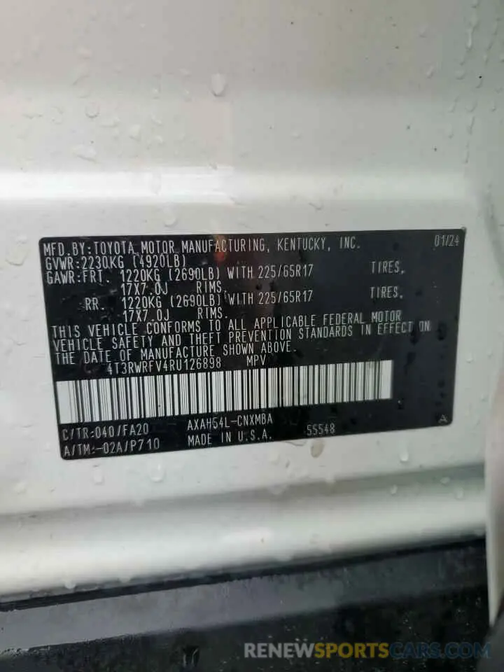 14 Фотография поврежденного автомобиля 4T3RWRFV4RU126898 TOYOTA RAV4 2024