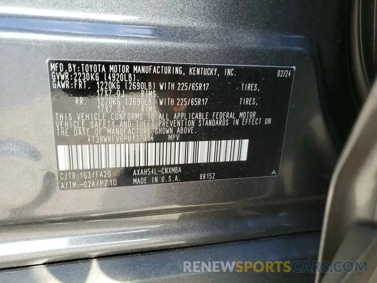 13 Photograph of a damaged car 4T3RWRFV6RU137014 TOYOTA RAV4 2024