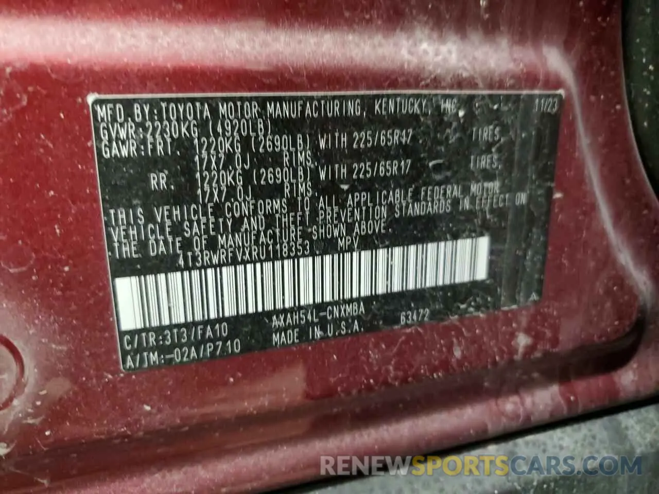 14 Photograph of a damaged car 4T3RWRFVXRU118353 TOYOTA RAV4 2024