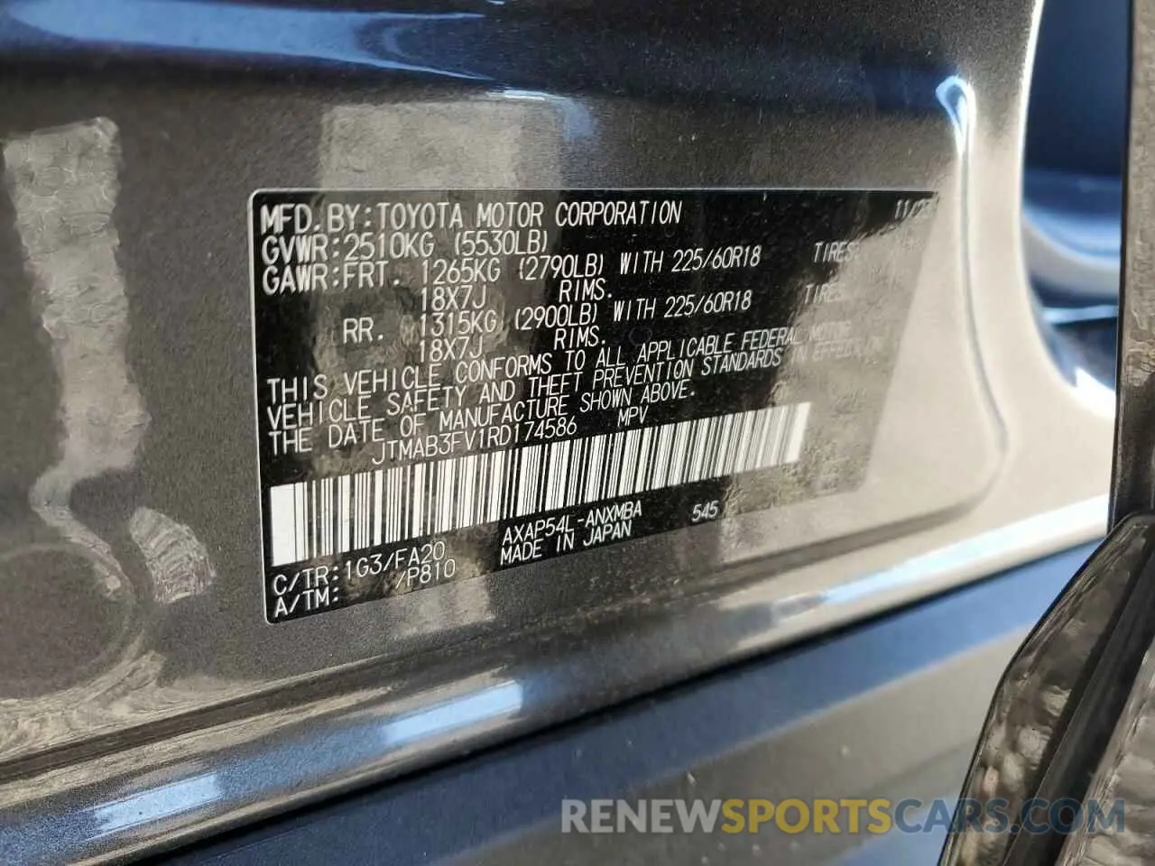 12 Фотография поврежденного автомобиля JTMAB3FV1RD174586 TOYOTA RAV4 2024