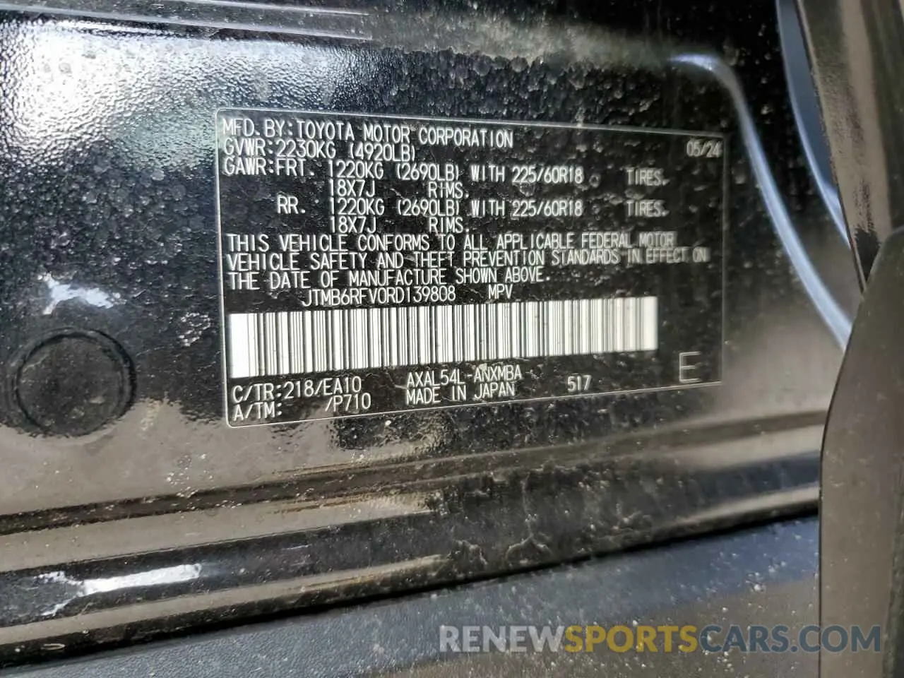 13 Фотография поврежденного автомобиля JTMB6RFV0RD139808 TOYOTA RAV4 2024