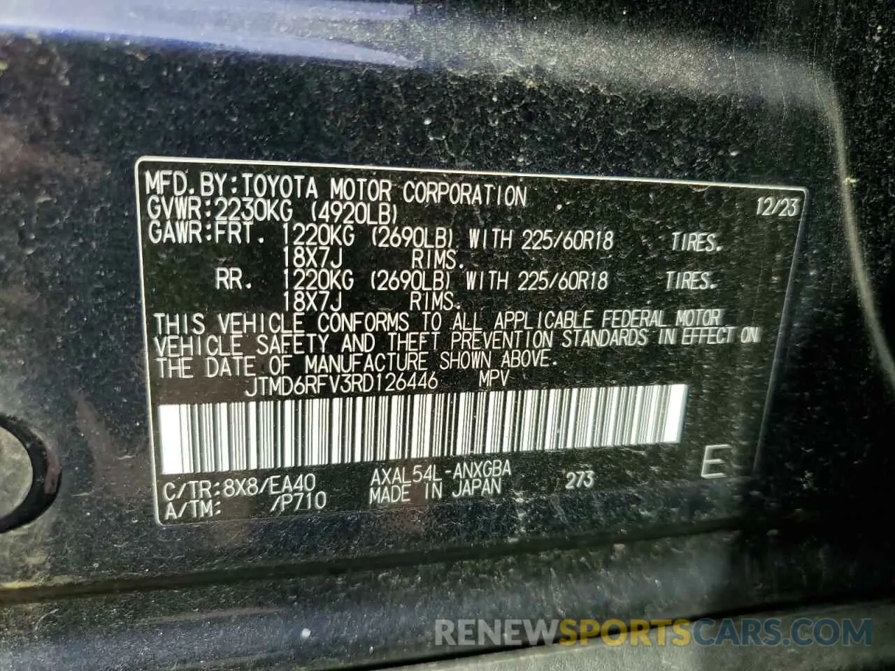 13 Фотография поврежденного автомобиля JTMD6RFV3RD126446 TOYOTA RAV4 2024