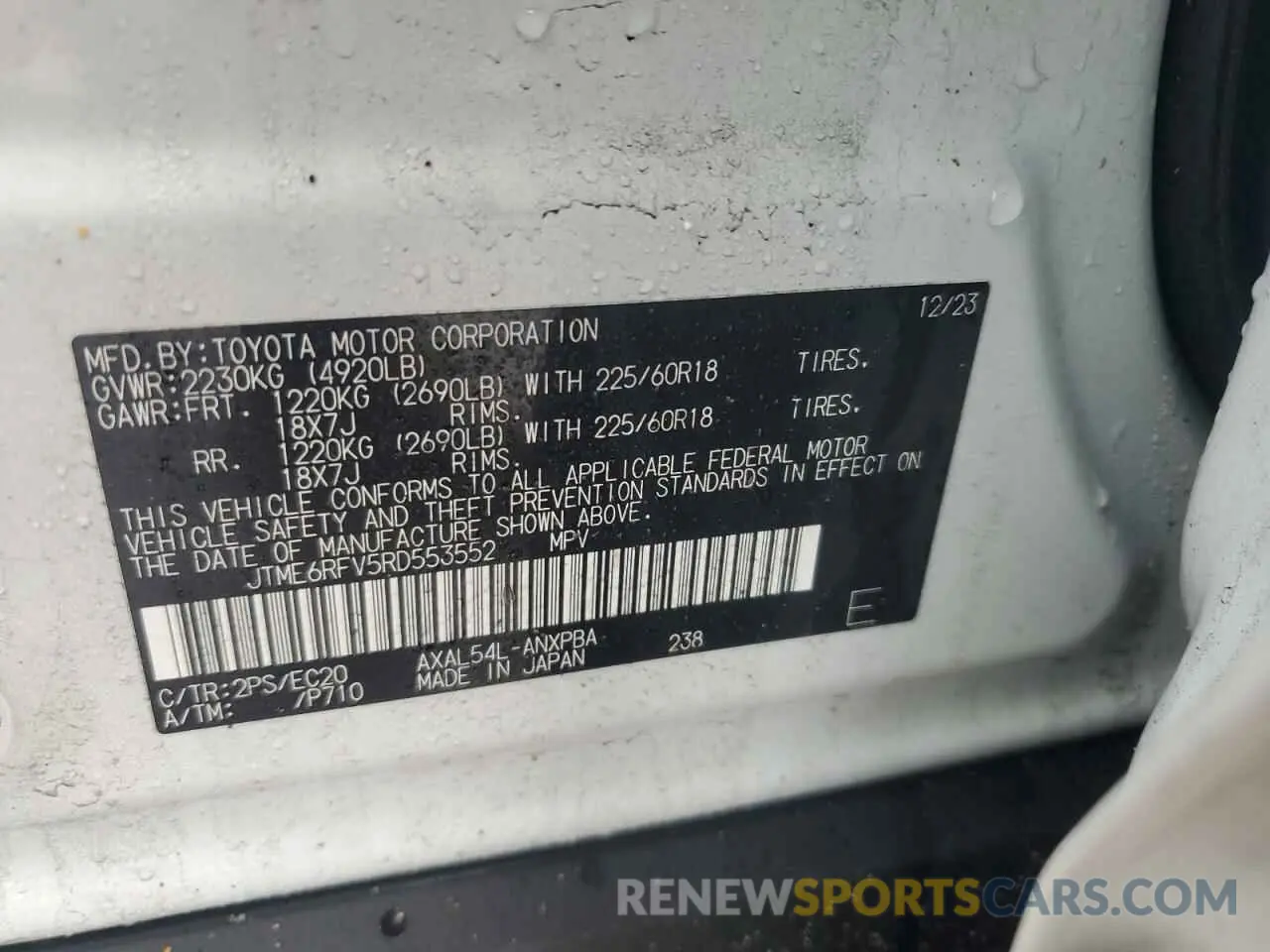 15 Фотография поврежденного автомобиля JTME6RFV5RD553552 TOYOTA RAV4 2024