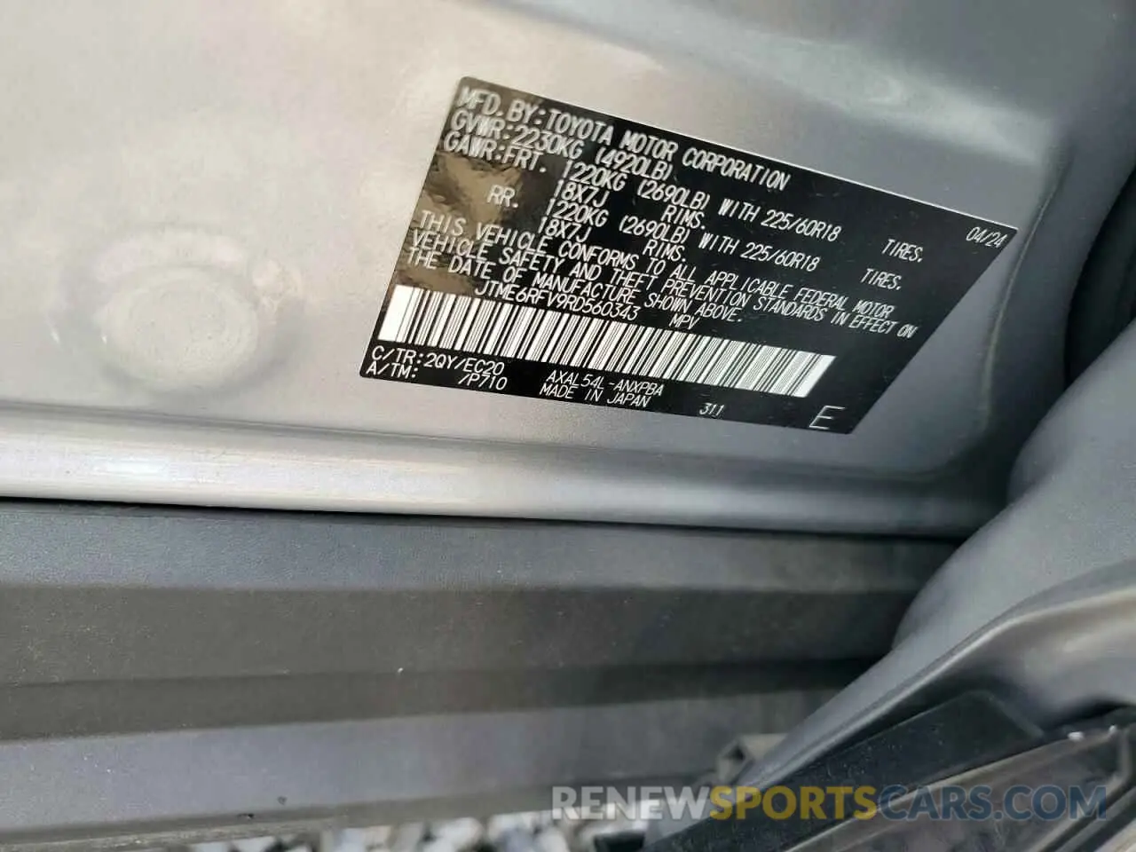 12 Photograph of a damaged car JTME6RFV9RD560343 TOYOTA RAV4 2024