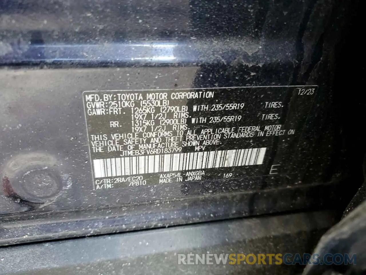 13 Фотография поврежденного автомобиля JTMEB3FV6RD183799 TOYOTA RAV4 2024