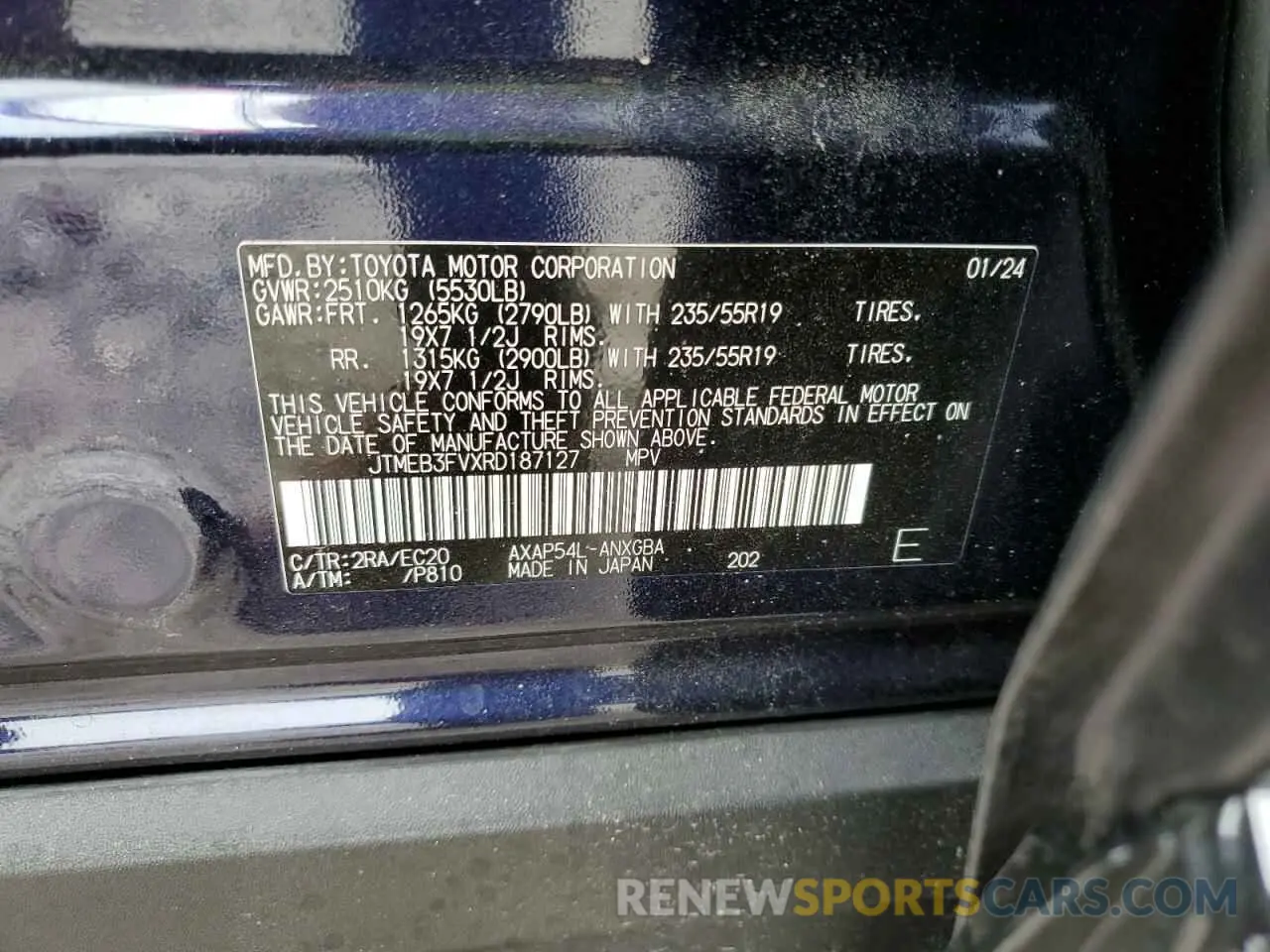 13 Фотография поврежденного автомобиля JTMEB3FVXRD187127 TOYOTA RAV4 2024