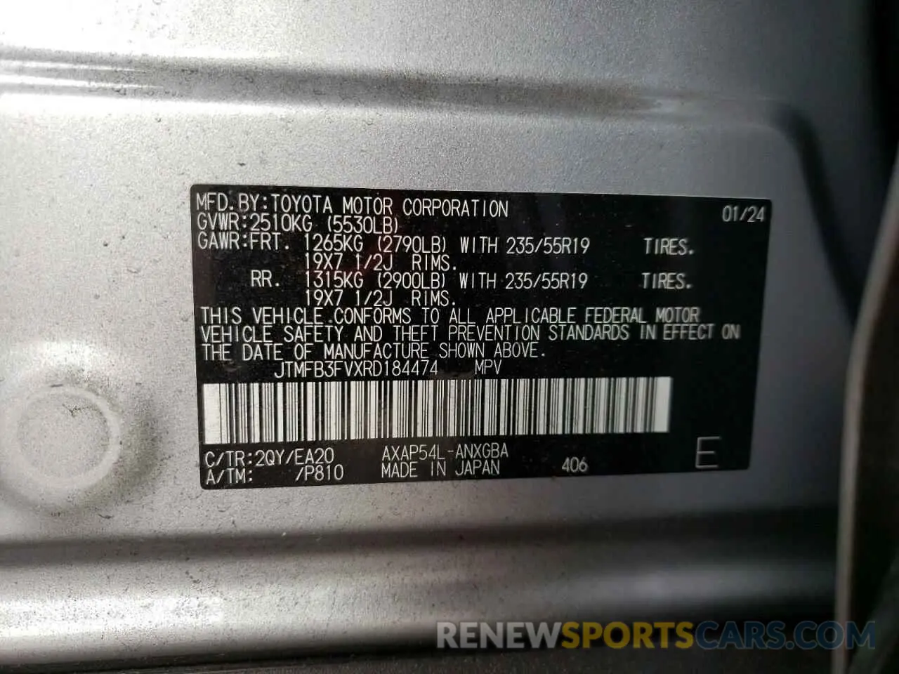 13 Фотография поврежденного автомобиля JTMFB3FVXRD184474 TOYOTA RAV4 2024