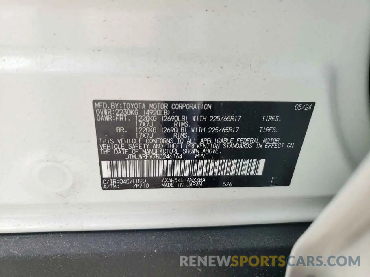 13 Фотография поврежденного автомобиля JTMLWRFV7RD246164 TOYOTA RAV4 2024