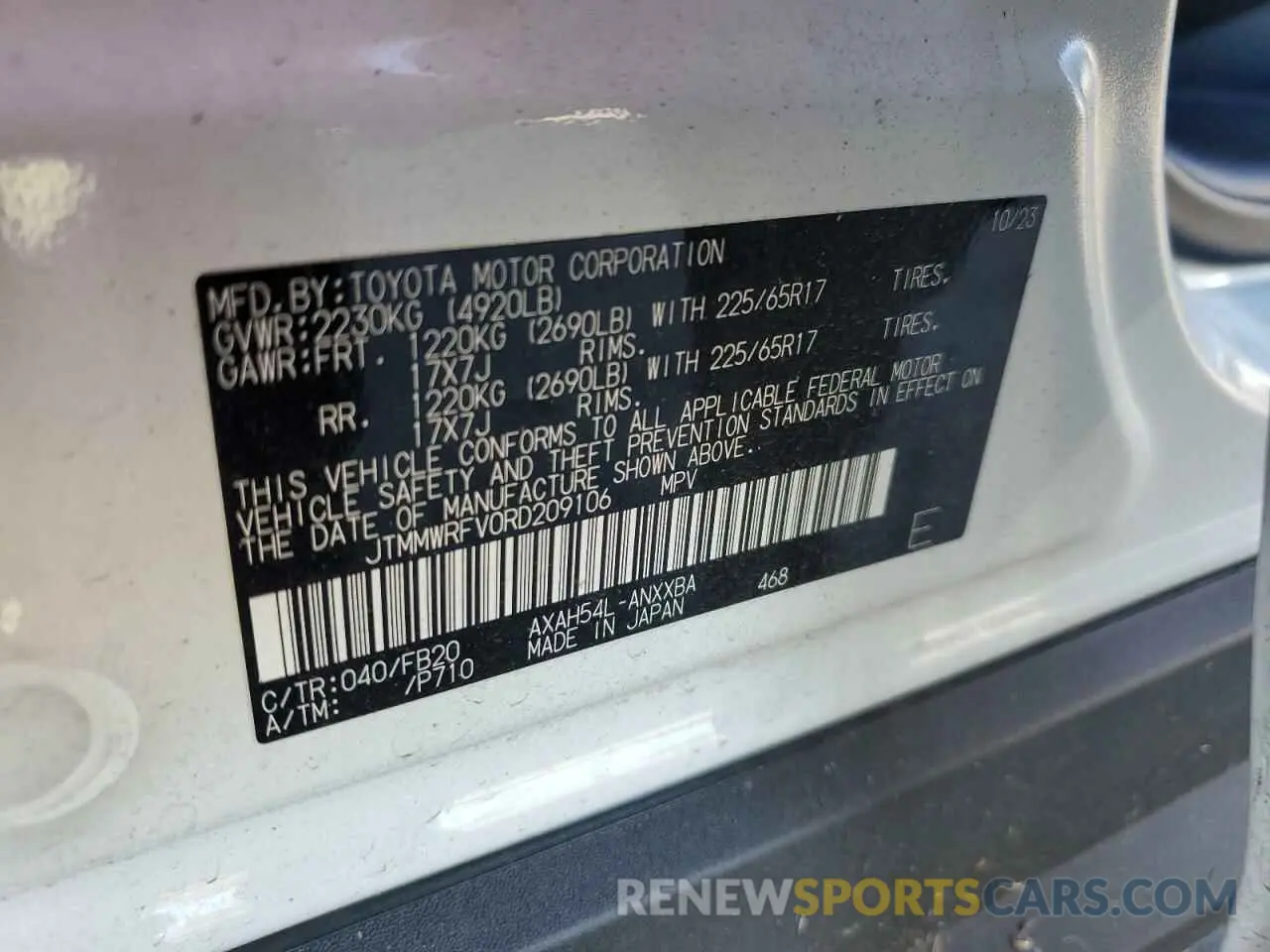 13 Фотография поврежденного автомобиля JTMMWRFV0RD209106 TOYOTA RAV4 2024