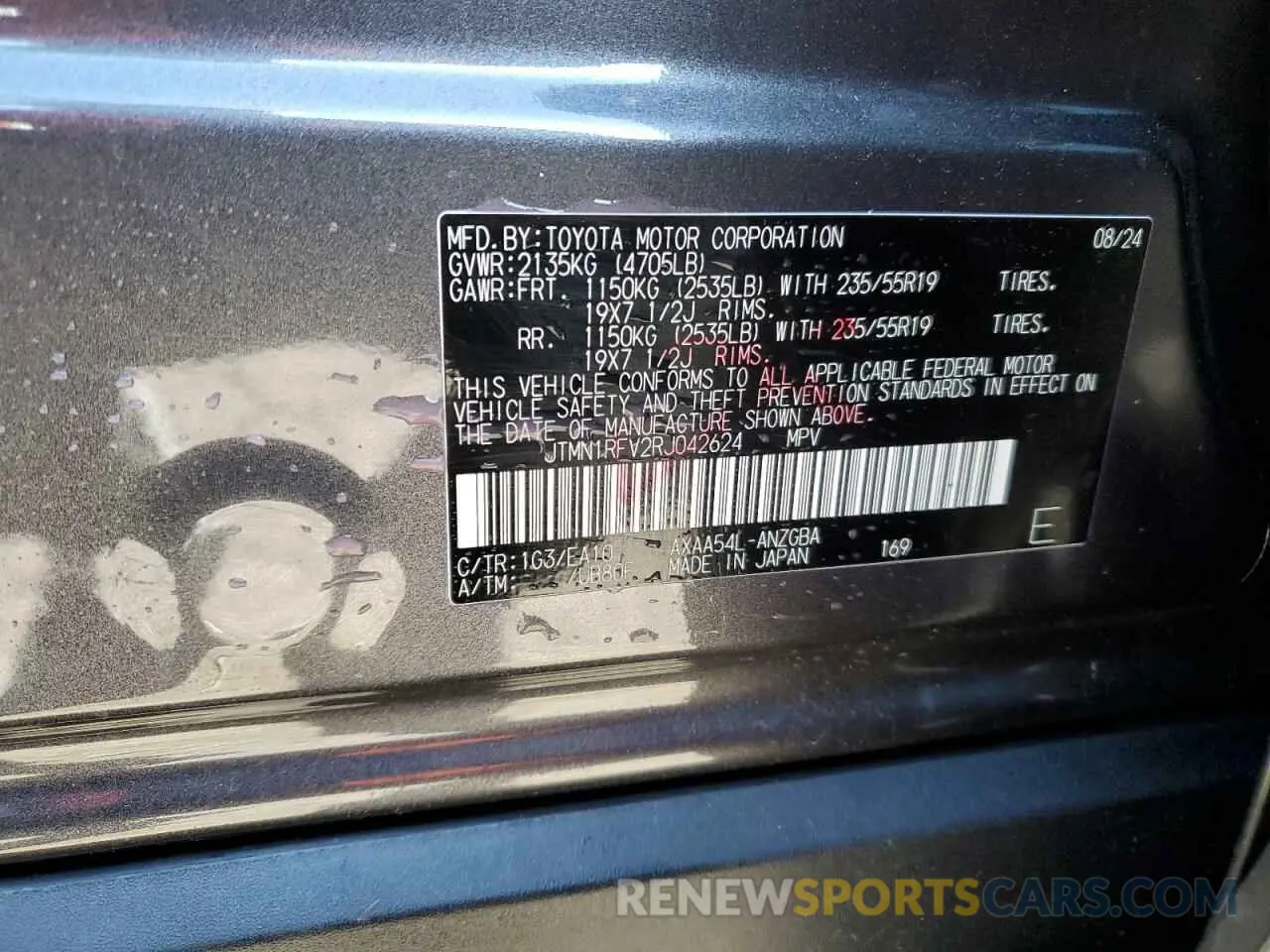 14 Фотография поврежденного автомобиля JTMN1RFV2RJ042624 TOYOTA RAV4 2024