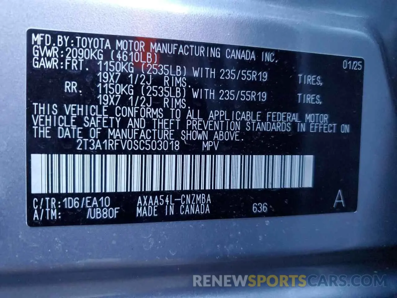15 Фотография поврежденного автомобиля 2T3A1RFV0SC503018 TOYOTA RAV4 2025