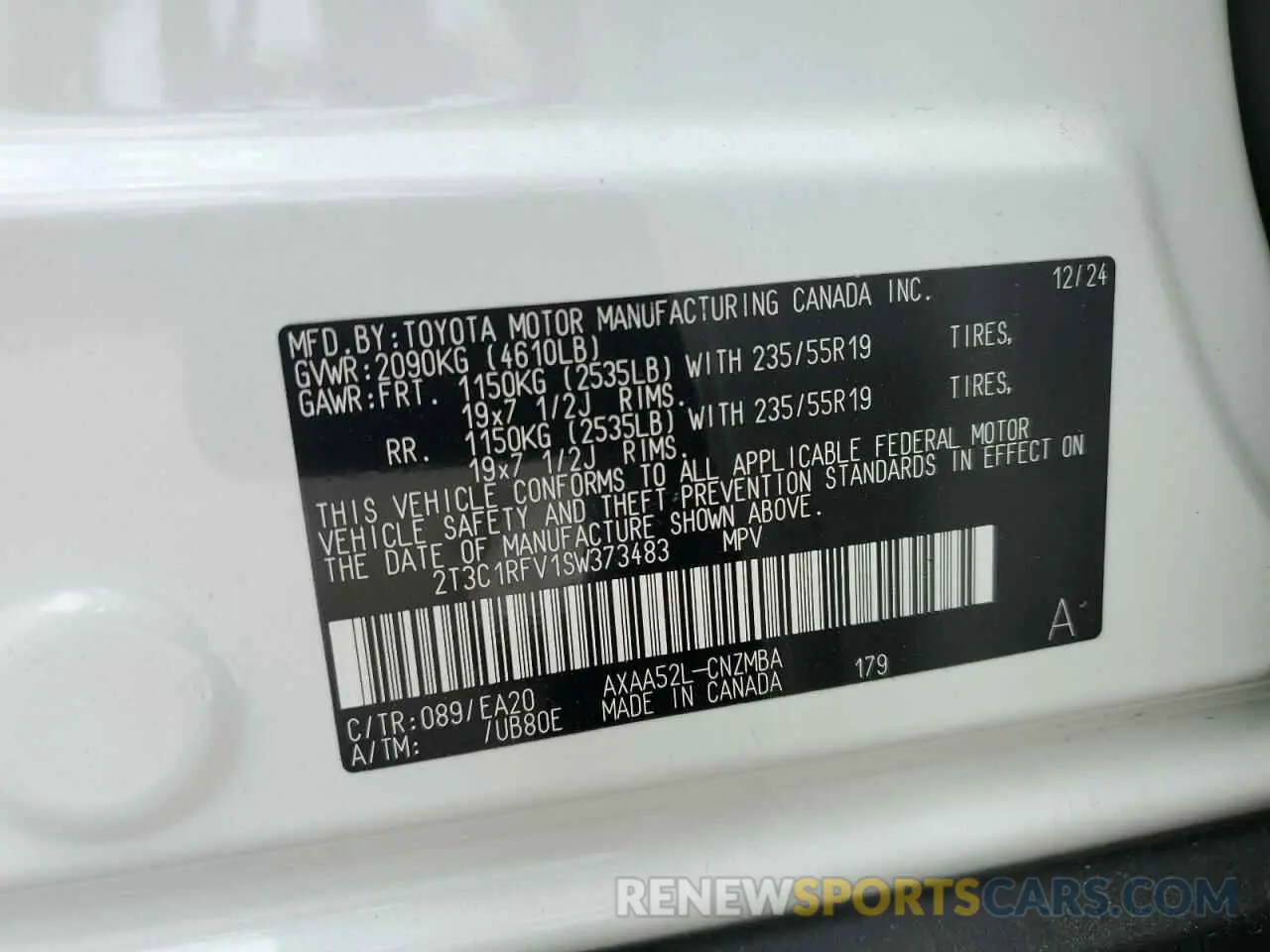 15 Фотография поврежденного автомобиля 2T3C1RFV1SW373483 TOYOTA RAV4 2025