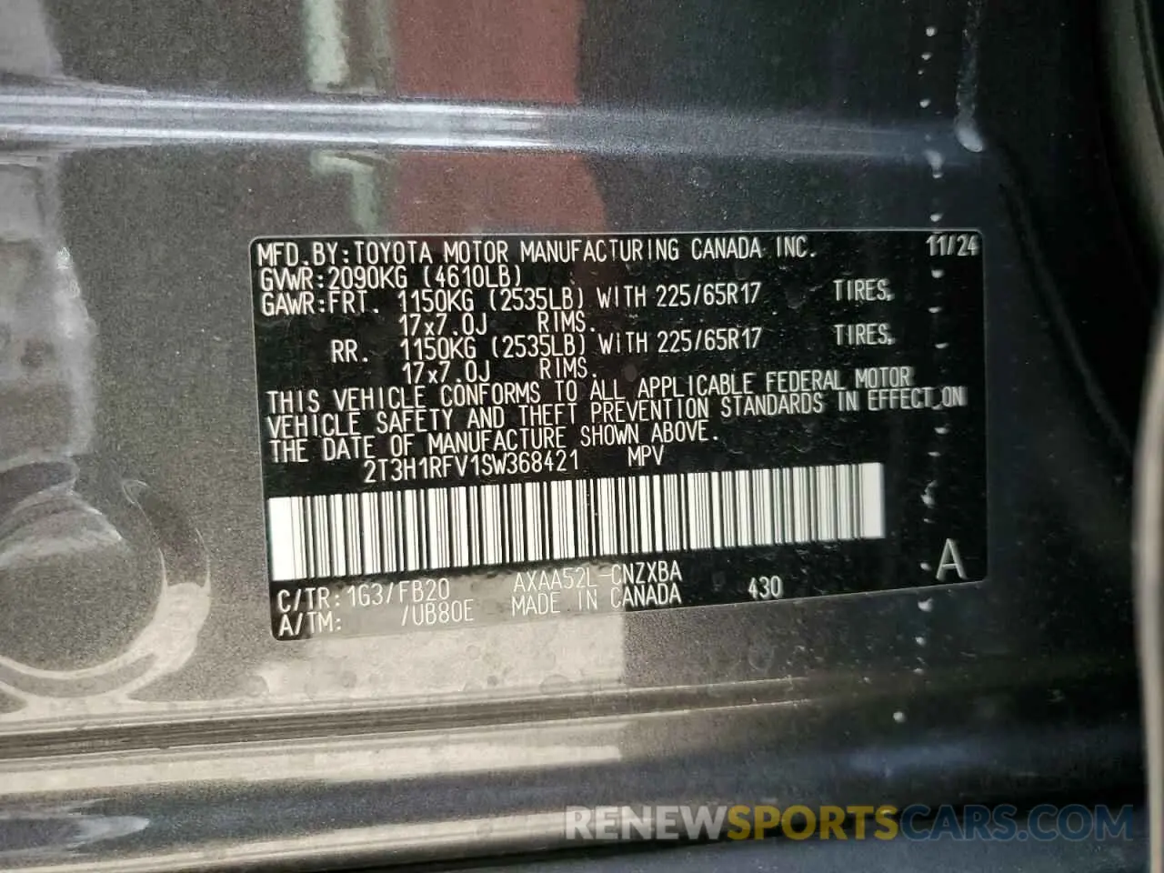 14 Фотография поврежденного автомобиля 2T3H1RFV1SW368421 TOYOTA RAV4 2025