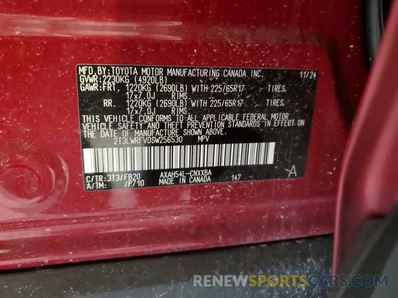 13 Фотография поврежденного автомобиля 2T3LWRFV0SW256530 TOYOTA RAV4 2025