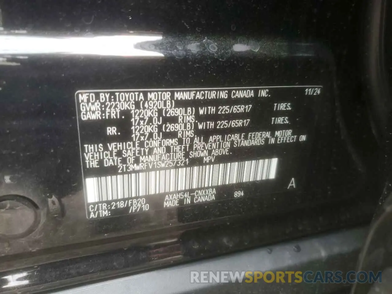 13 Фотография поврежденного автомобиля 2T3MWRFV1SW257321 TOYOTA RAV4 2025