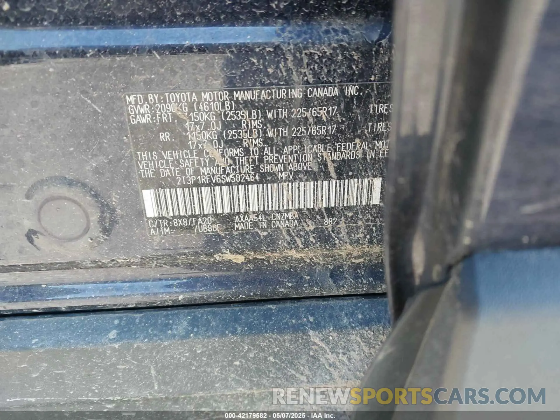 9 Фотография поврежденного автомобиля 2T3P1RFV6SW502464 TOYOTA RAV4 2025