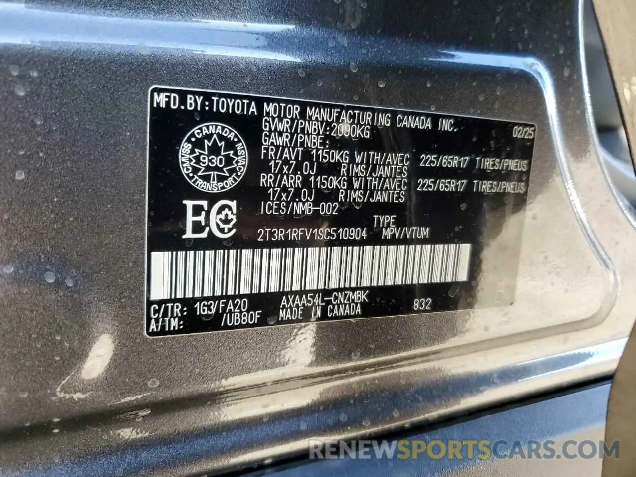 14 Фотография поврежденного автомобиля 2T3R1RFV1SC510904 TOYOTA RAV4 2025