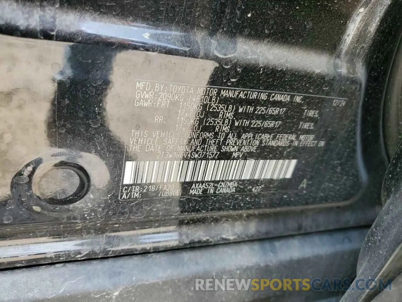 13 Photograph of a damaged car 2T3W1RFV4SW371577 TOYOTA RAV4 2025