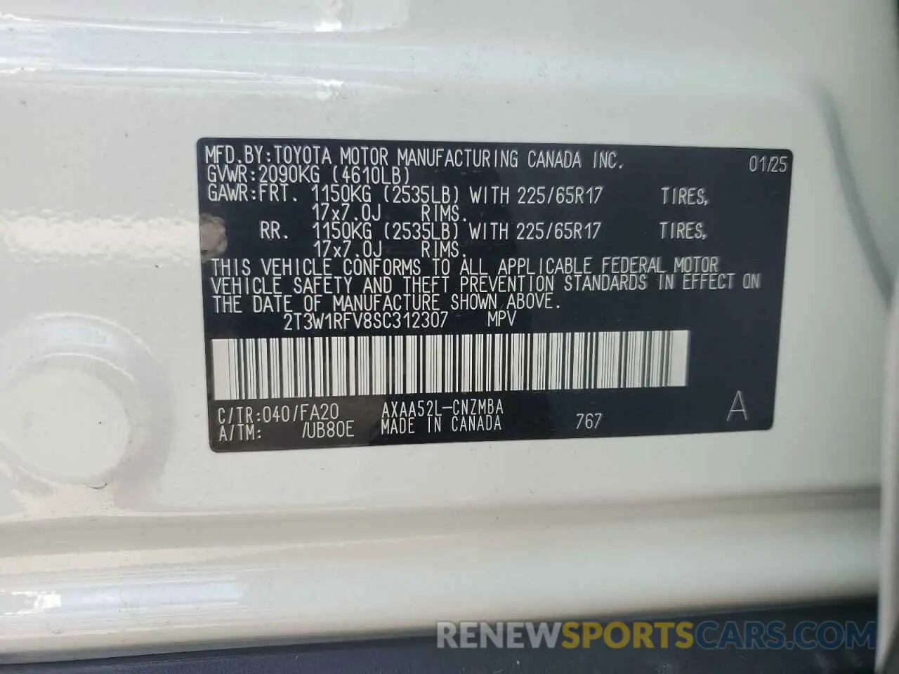 13 Фотография поврежденного автомобиля 2T3W1RFV8SC312307 TOYOTA RAV4 2025