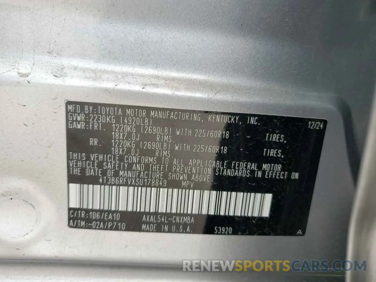 13 Фотография поврежденного автомобиля 4T3B6RFVXSU178849 TOYOTA RAV4 2025