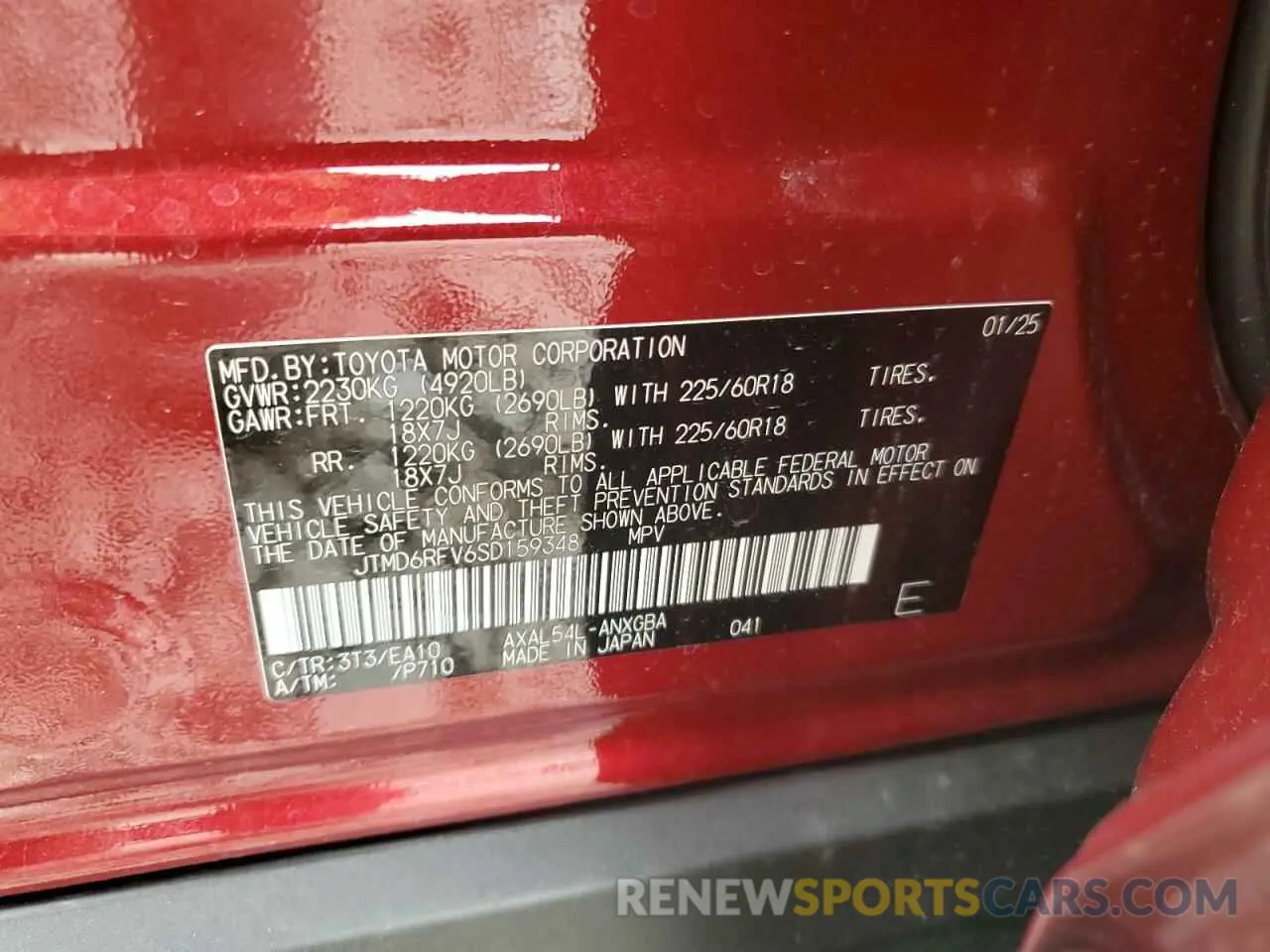13 Фотография поврежденного автомобиля JTMD6RFV6SD159348 TOYOTA RAV4 2025