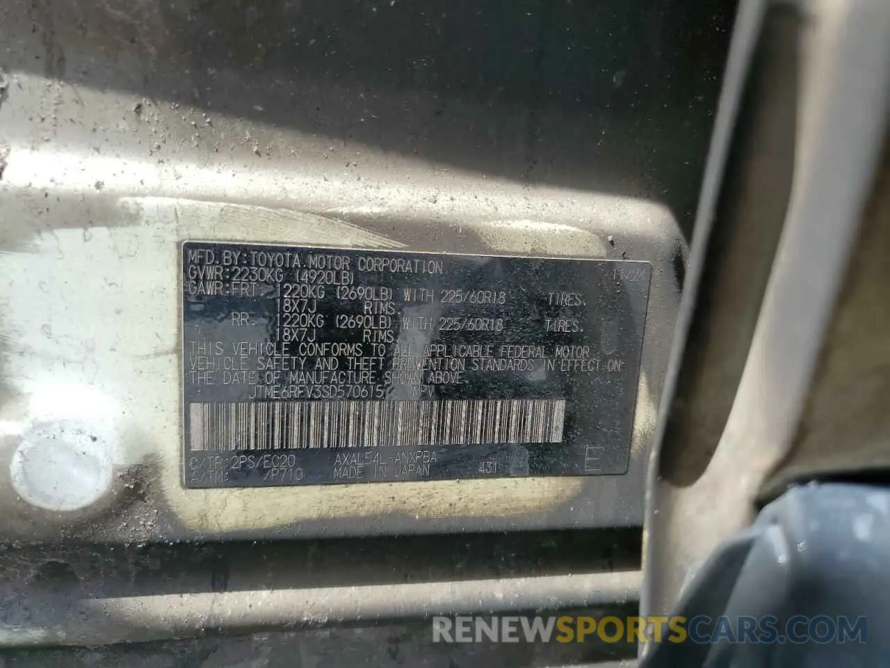 13 Photograph of a damaged car JTME6RFV3SD570615 TOYOTA RAV4 2025