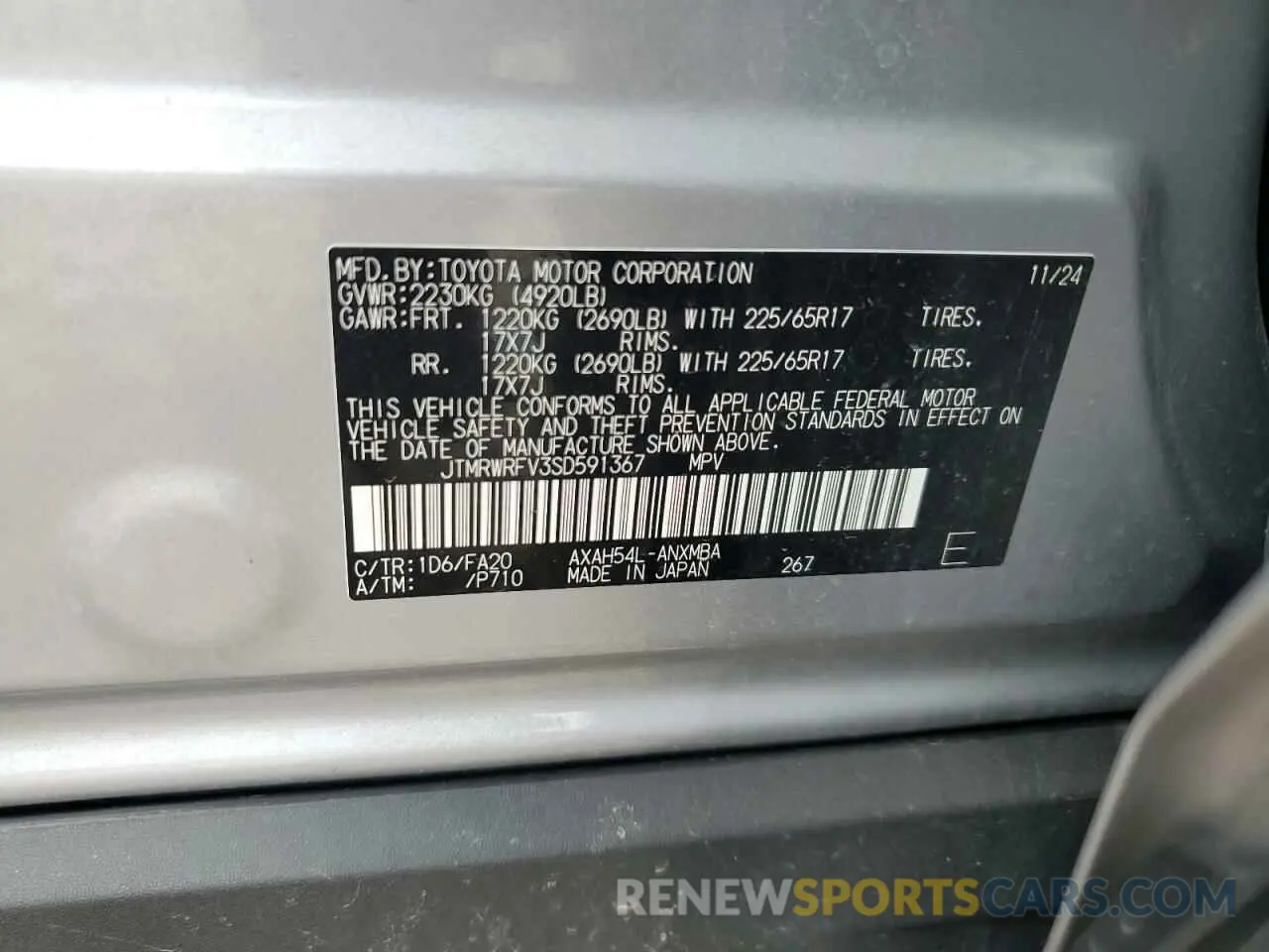 15 Photograph of a damaged car JTMRWRFV3SD591367 TOYOTA RAV4 2025