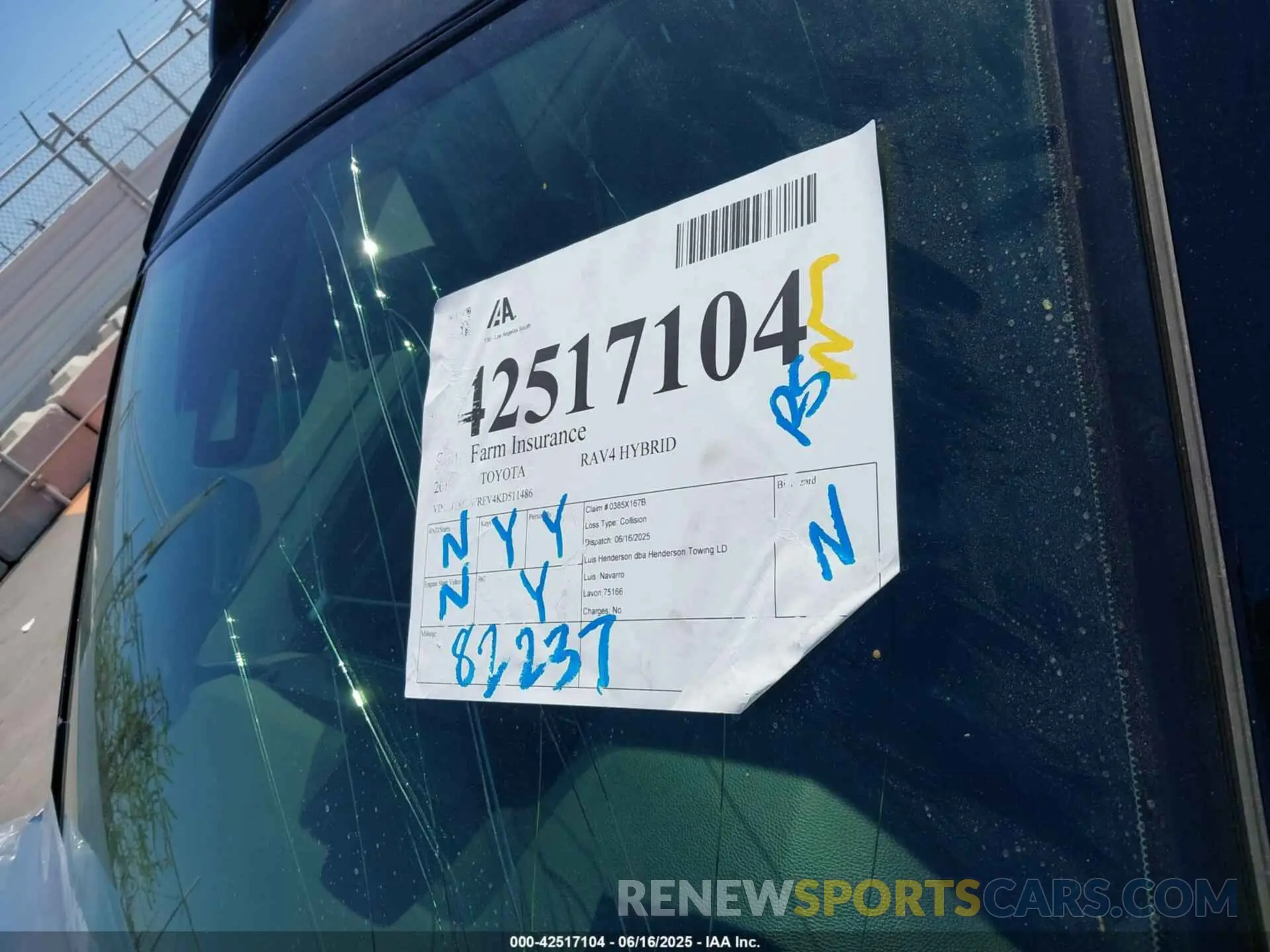 17 Photograph of a damaged car JTMDWRFV4KD511486 TOYOTA RAV4 HYBRID 2019
