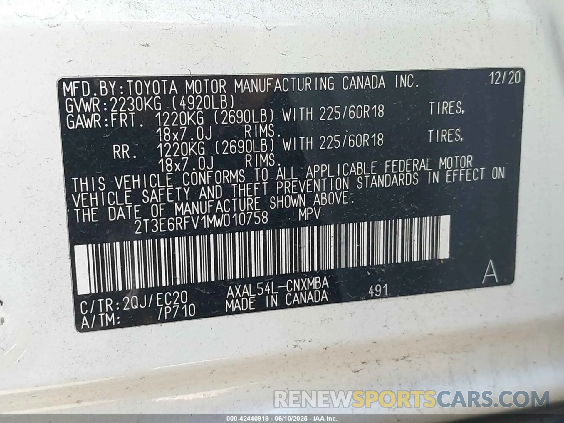 9 Photograph of a damaged car 2T3E6RFV1MW010758 TOYOTA RAV4 HYBRID 2021