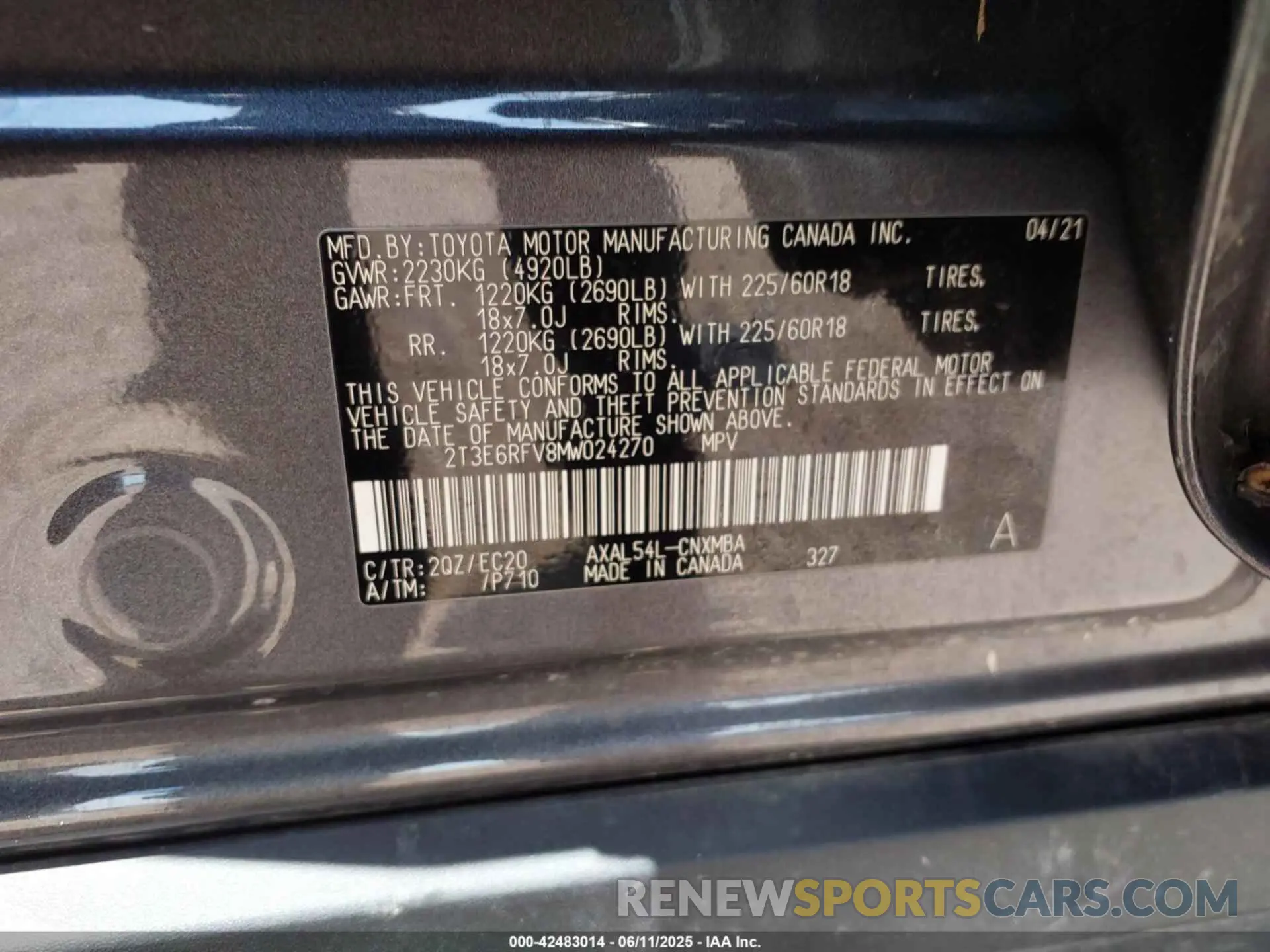 9 Photograph of a damaged car 2T3E6RFV8MW024270 TOYOTA RAV4 HYBRID 2021