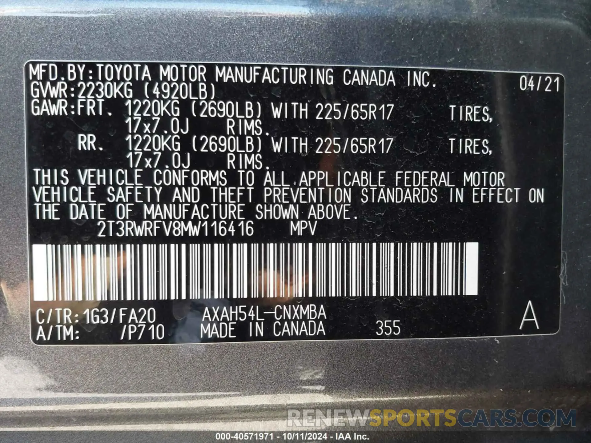9 Photograph of a damaged car 2T3RWRFV8MW116416 TOYOTA RAV4 HYBRID 2021
