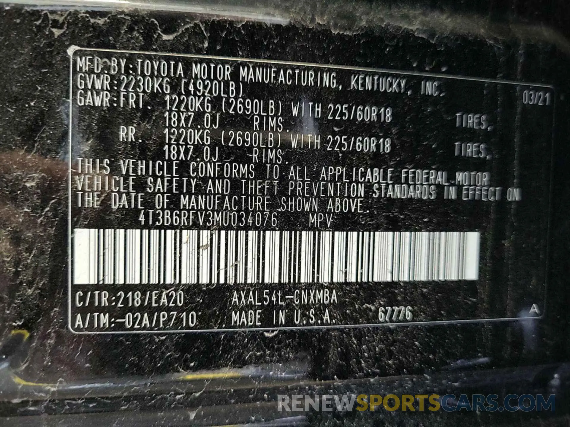 8 Фотография поврежденного автомобиля 4T3B6RFV3MU034076 TOYOTA RAV4 HYBRID 2021